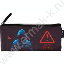 Пенал-плоский на молнии 21,5*9*1см "Hacker" /иск.кожа, с подкладом NEW | Фото 1