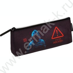 Пенал-треугольный 21*8*3,5см "Hacker", молния, иск.кожа, с подкладом NEW | Фото 1