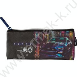 Пенал-плоский на молнии 21,5*9*1см "Tokyo Drift" /иск.кожа, с подкладом | Фото 1