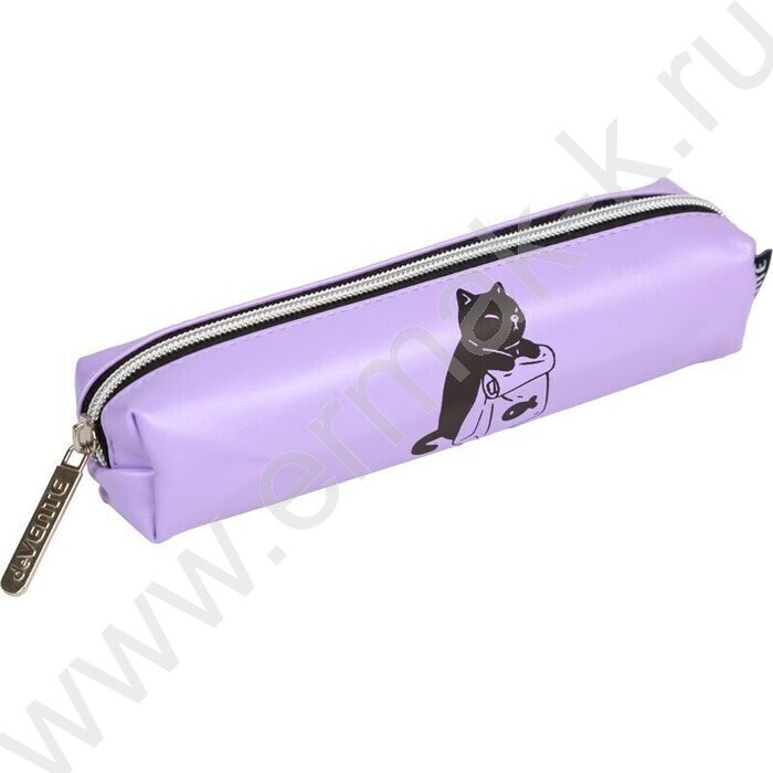 Пенал-прямоугольный 21*4*4см "Cat and Fish", молния, антивандал. иск.кожа | Фото 1