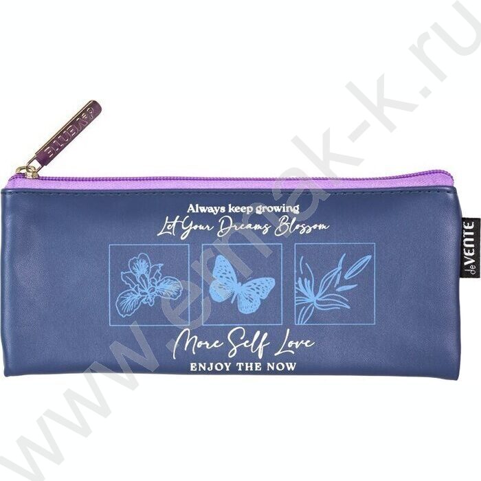 Пенал-плоский на молнии 21,5*9*1см "Fashion" /антивандальная иск.кожа, с подкладом | Фото 1