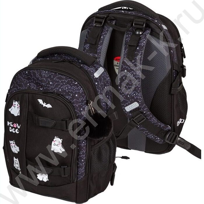 Рюкзак школьный 39x28x20см "Ergo. Ghost Meow" /2отд., 1перед. карман, эргоном. спинка | Фото 4