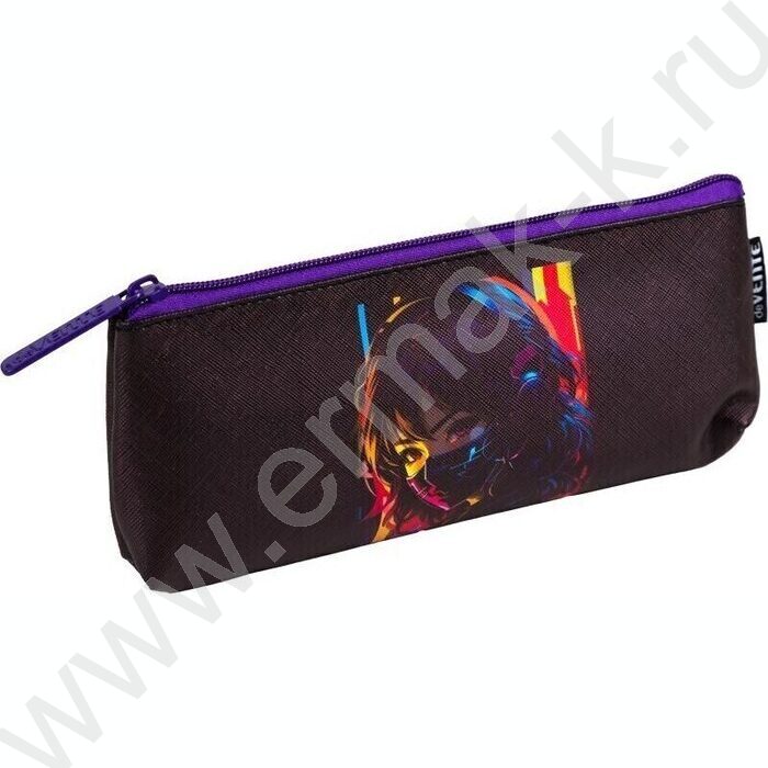 Пенал-треугольный 21*8*3,5см "Future Girl", молния, иск.кожа с антивандал. фактурой, с подкладом | Фото 1