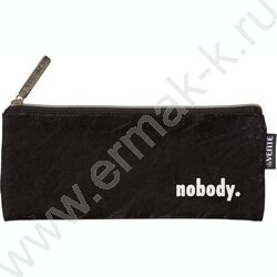 Пенал-плоский на молнии 21,5*9*1см "Nobody" /иск.кожа, аппликация NEW | Фото 1