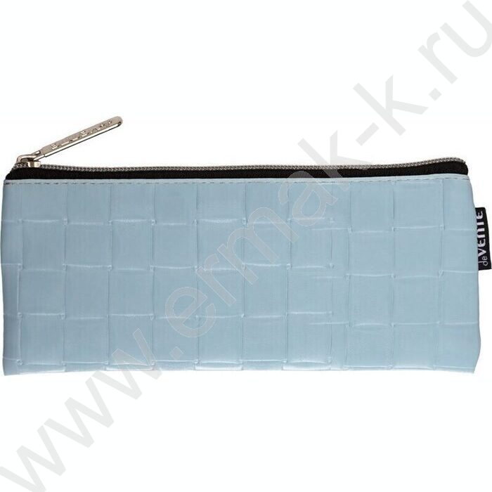 Пенал-плоский на молнии 21,5*9*1см "Nova" /иск.кожа /нежно-голубой | Фото 1