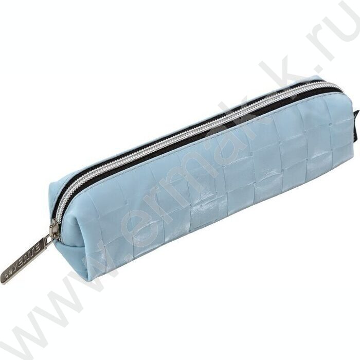 Пенал-прямоугольный 21*4*4см "Nova", молния, фактурная иск.кожа /нежно-голубой | Фото 1