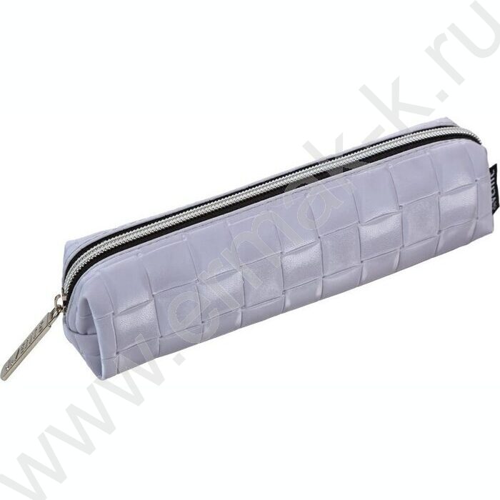 Пенал-прямоугольный 21*4*4см "Nova", молния, фактурная иск.кожа /сиреневый | Фото 1