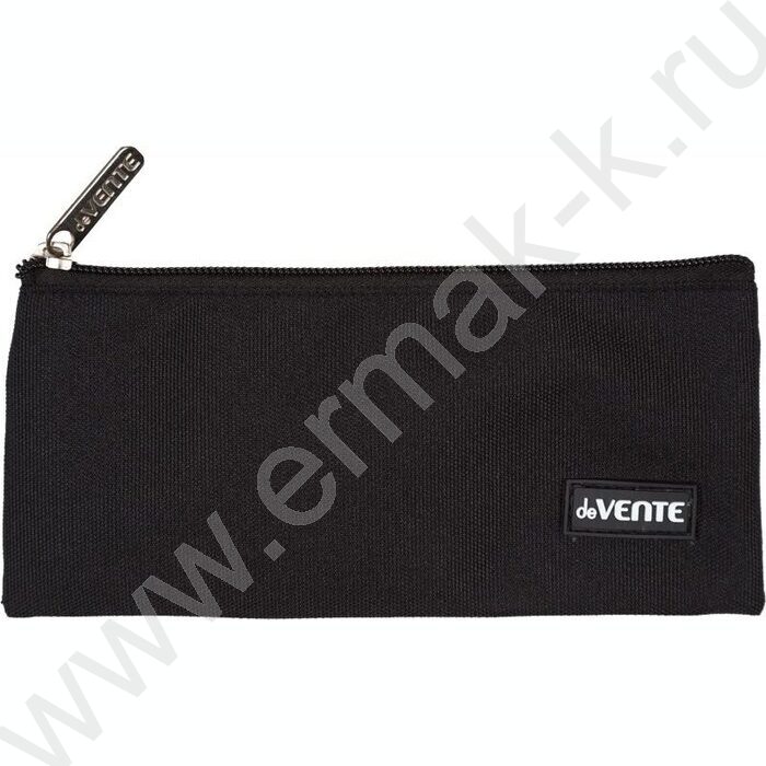 Пенал-плоский на молнии 21,5*9*1см "Uno Black" /матовый полиэстер /черный | Фото 1