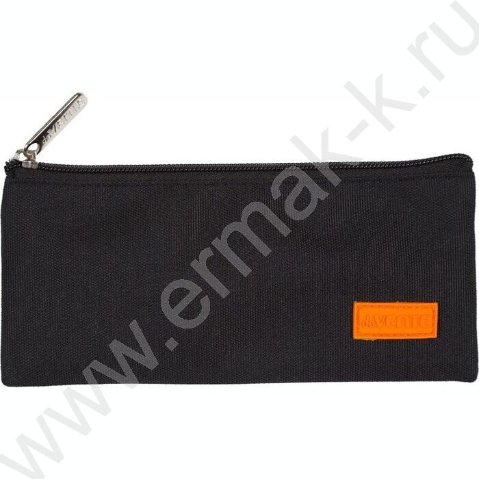 Пенал-плоский на молнии 21,5*9*1см "Uno Orange" /матовый полиэстер /черный | Фото 1