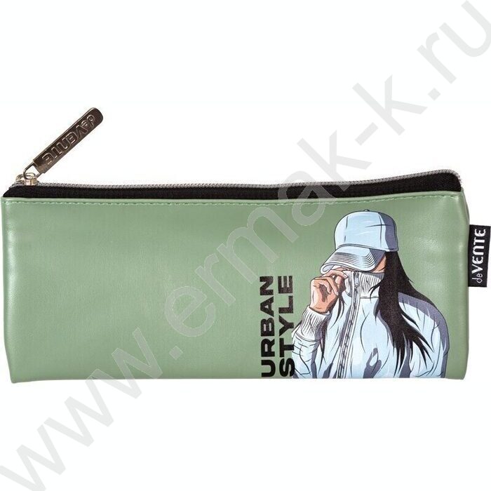 Пенал-плоский на молнии 21,5*9*1см "Urban Style" /матовая антивандал. иск.кожа, аппликация | Фото 1