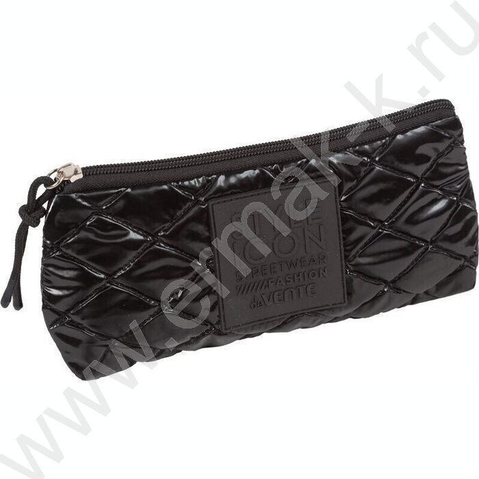 Пенал-треугольный 21,5*10*4см "Style Icon", молния, плащевка, аппликация /черный | Фото 1