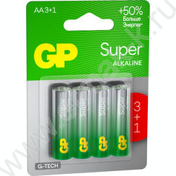 Батарейка GP Super G-Tech AA (LR6) 15A алкалиновая, BC4 /блистер 4шт/ | Фото 2