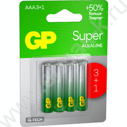 Батарейка GP Super G-Tech AAA (LR03) 24A алкалиновая, BC4 /блистер 4шт/ | Фото 2