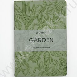 Ежедневник н/дат А5 152л Garden. Салатовый /искусс.кожа,блок тонир.ляссе | Фото 1