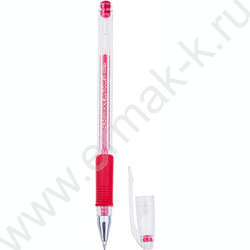 Ручка гелевая красная 0,5мм  резин.держатель "Hi-Jell Grip" | Фото 1