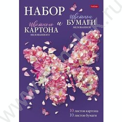 Картон цв+бум.цв А4 20л 10цв+10цв "Нежность лепестков" | Фото 1
