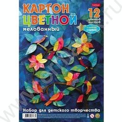 Картон цв. мелов. А4 12л/12цв Краски лета /с золотом и серебром | Фото 1