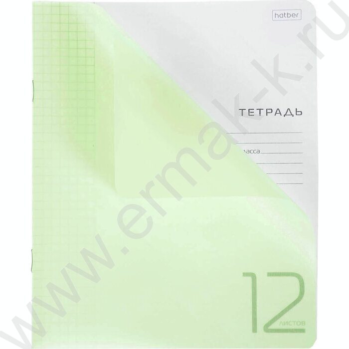 Тетрадь  12л клетка пл.обл."Зеленая" | Фото 3