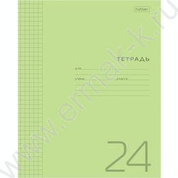 Тетрадь  24л клетка с пластиковой обложкой "Зеленая" | Фото 1