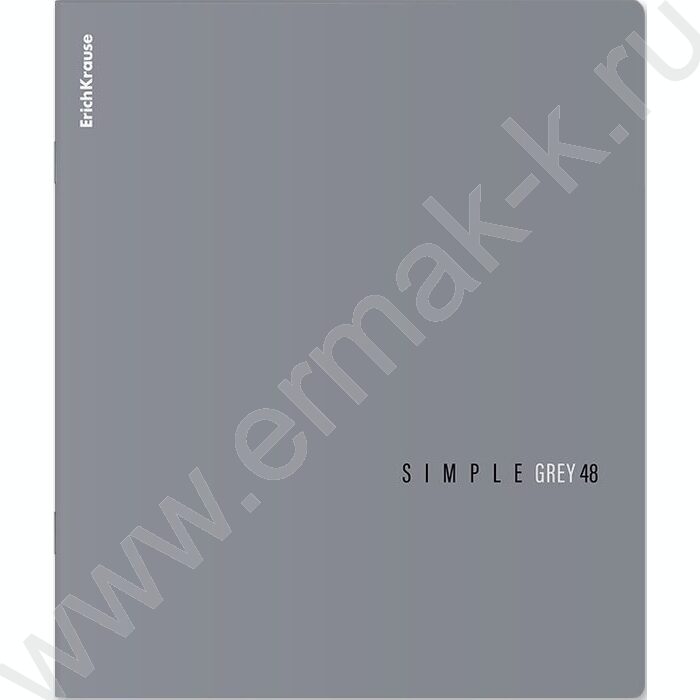 Тетрадь  48л клетка "Simple Color" /лам. soft-touch + выбор. УФ-лак /серый | Фото 1