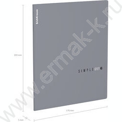 Тетрадь  48л клетка "Simple Color" /лам. soft-touch + выбор. УФ-лак /серый | Фото 3