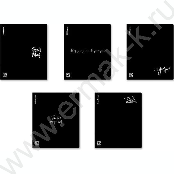 Тетрадь  48л А5+ клетка/пластик обл./ "Words" /черный /ассорти | Фото 1