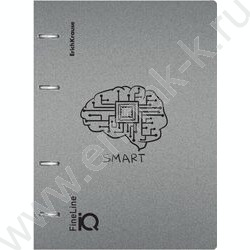 Тетрадь 100л А5 клетка/кольца/пластик обл./  "IQ FineLine, Life Style" /серебристая | Фото 2