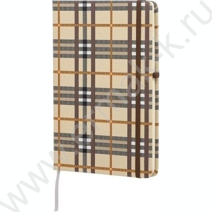 Ежедневник н/дат 21*14,5 80л Шотландка на резинке, блок клетка с ляссе | Фото 2