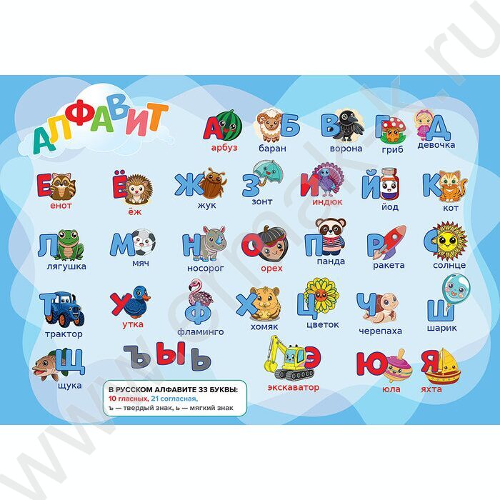 Накладка на стол 330*230мм Алфавит | Фото 1