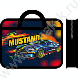 Папка д/тетрадей А4 пластик с ручками Мустанг | Фото 1