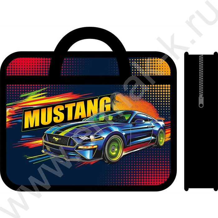 Папка д/тетрадей А4 пластик с ручками Мустанг | Фото 1