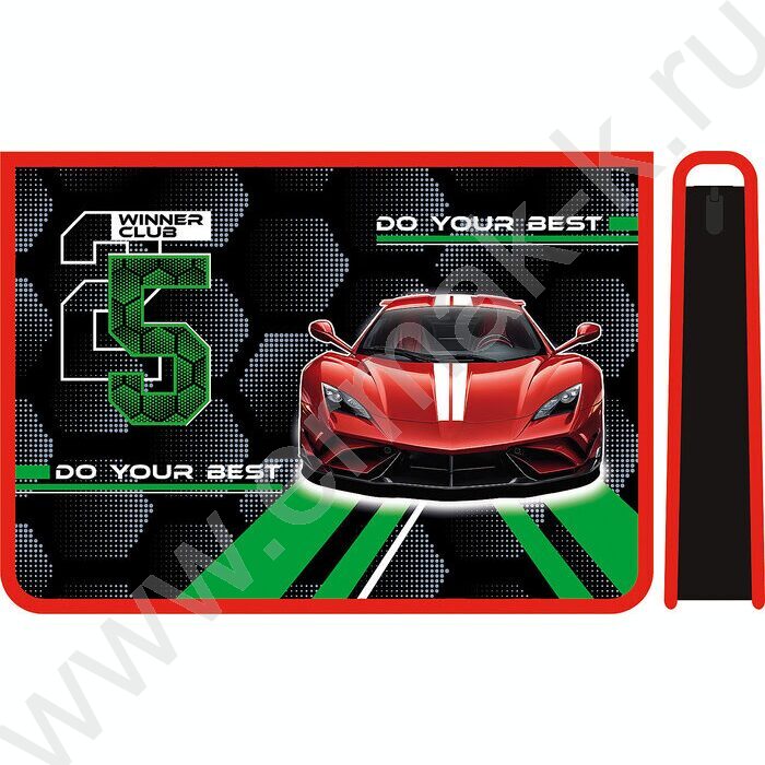 Папка д/труда А4 пластик молния сверху с дизайном Автоклуб 25 | Фото 1