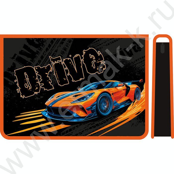 Папка д/труда А4 пластик молния сверху с дизайном Стремительный драйв | Фото 1