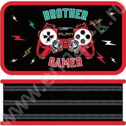 Пенал б/наполн. 3молнии 190*105мм "Brother gamer" /большой, металлизир. картон | Фото 1