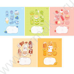 Тетрадь  12л клетка "Пирожочек" ассорти | Фото 1