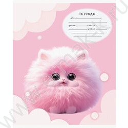 Тетрадь  12л клетка "Пушистики" ассорти | Фото 3