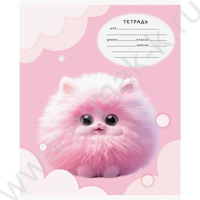 Тетрадь  12л клетка "Пушистики" ассорти | Фото 3