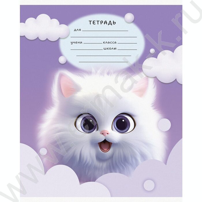 Тетрадь  12л клетка "Пушистики" ассорти | Фото 5