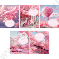 Тетрадь  12л клетка крупная "Розовый мир" ассорти | Фото 1