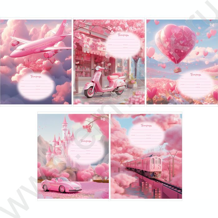 Тетрадь  12л клетка крупная "Розовый мир" ассорти | Фото 1