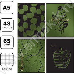 Тетрадь  48л клетка "Elegance" /металлизированный пантон, тиснение фольгой/ ассорти | Фото 7