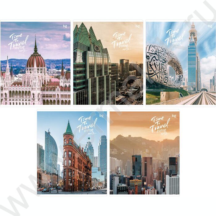 Тетрадь  48л клетка "Архитектура" ассорти | Фото 1