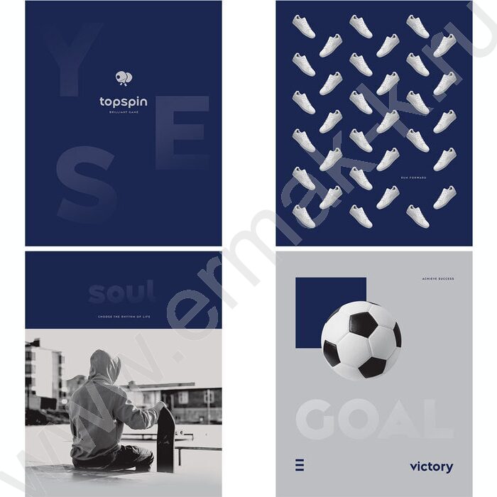 Тетрадь  48л клетка "Добиться успеха" soft-touch ламинация, выб. лак/ ассорти | Фото 1