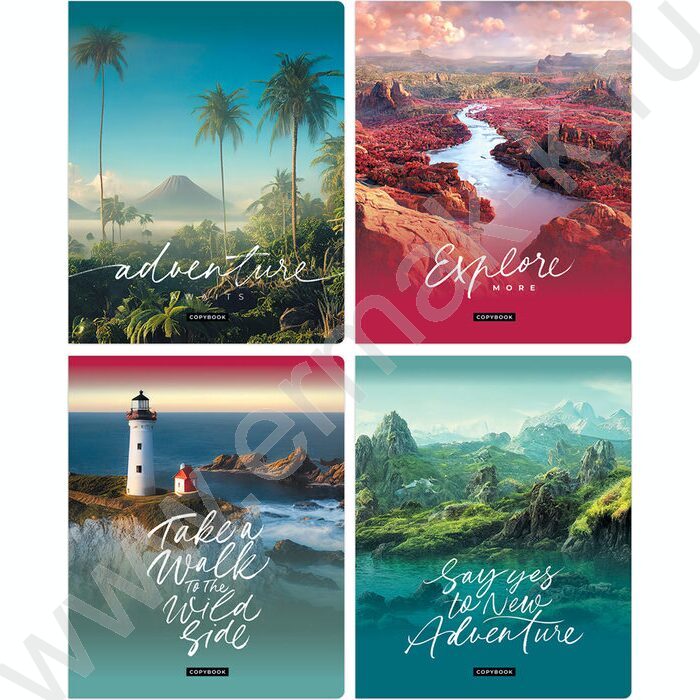 Тетрадь  48л клетка "Жажда странствий" ассорти, эконом | Фото 1