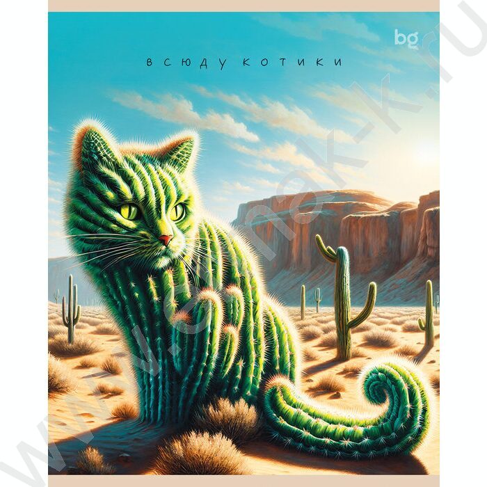 Тетрадь  48л клетка "Котики" ассорти, эконом | Фото 2