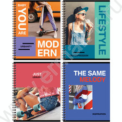 Тетрадь  48л клетка/спираль "Такая разная" матовая ламинация/ ассорти | Фото 1