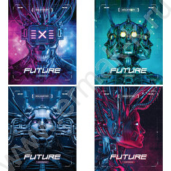 Тетрадь  60л клетка/спираль "Future" матовая ламинация, тиснение фольгой/ ассорти | Фото 1