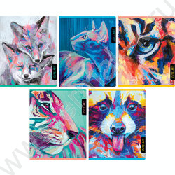 Тетрадь  80л клетка "Cute art" ассорти | Фото 1