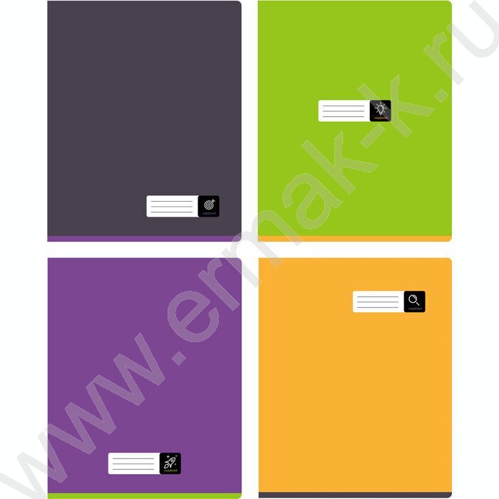 Тетрадь  80л клетка "Monocolor. Simple color" ассорти | Фото 1