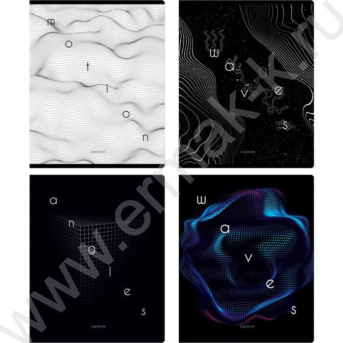 Тетрадь  80л клетка "Motion Graphics" ассорти, эконом | Фото 1